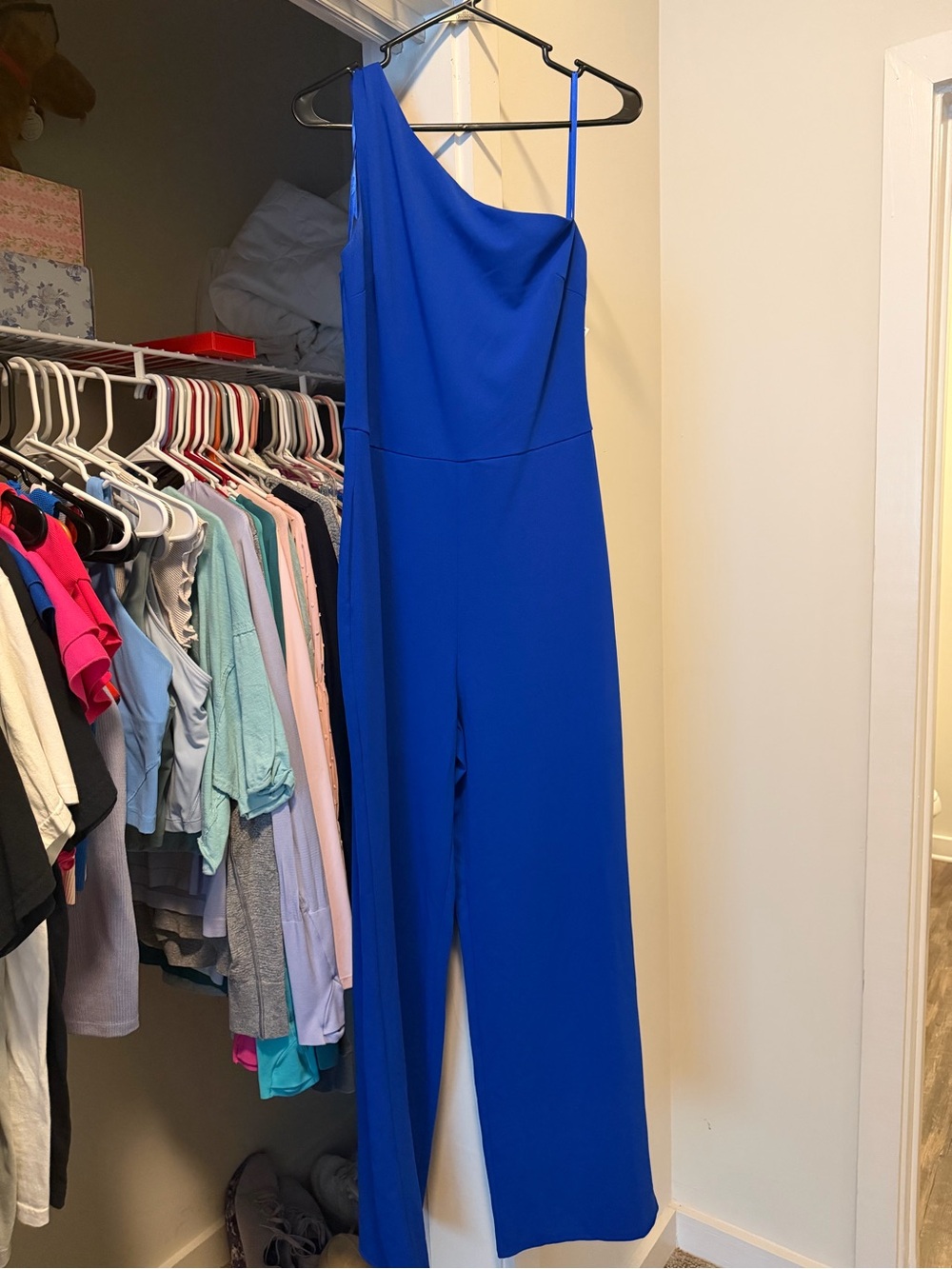 One-Shoulder Royal Blue Jumpsuit